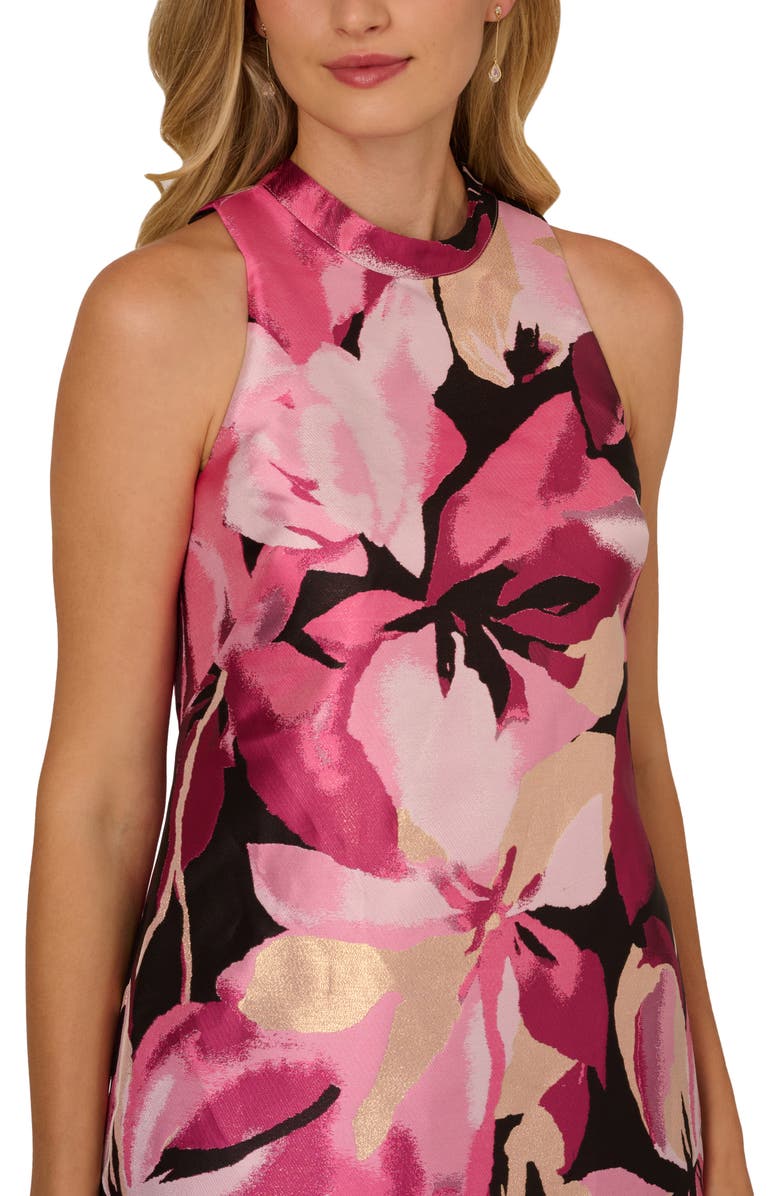 Adrianna Papell Metallic Floral Sleeveless Minidress, Alternate, color, Pink Multi