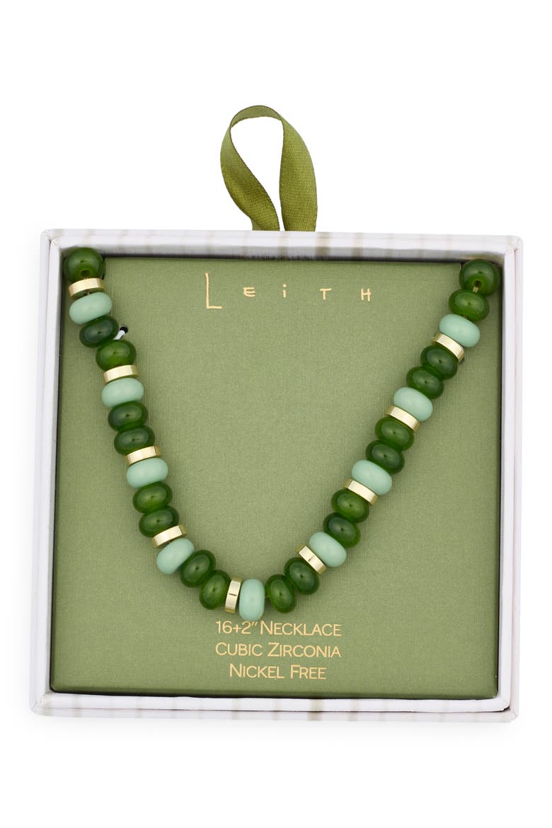 Beaded Necklace, Main, color, GREEN MULTI- GOLD