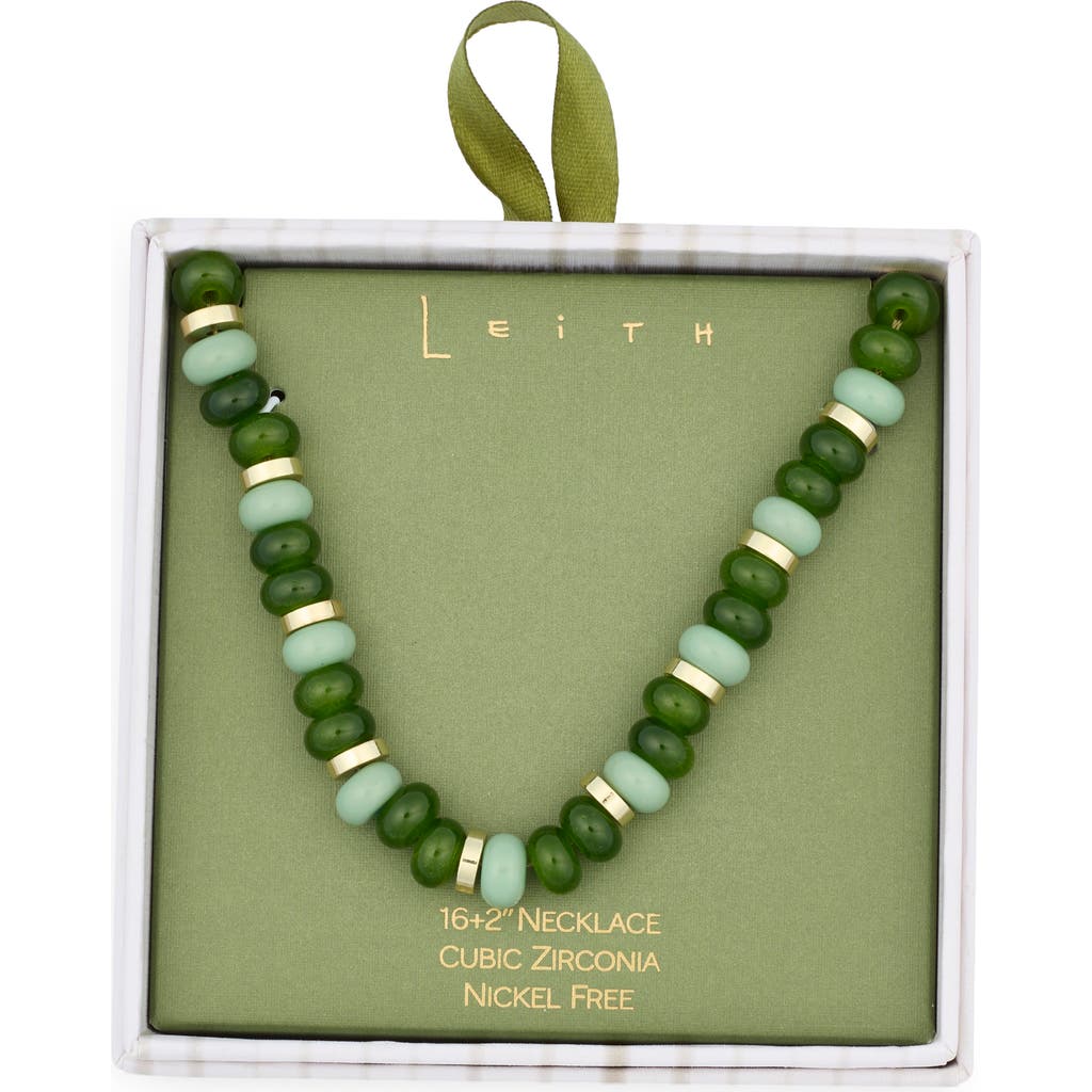 Leith Beaded Necklace In Green