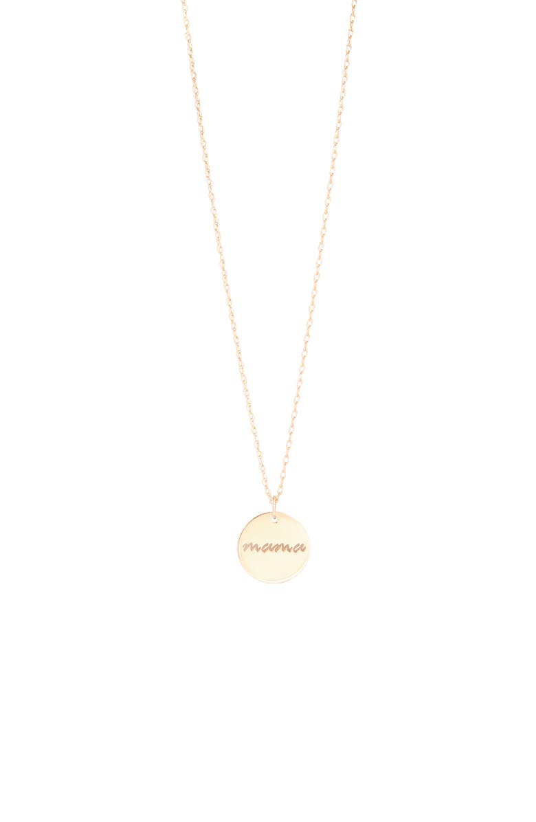 STONE AND STRAND Mama Disc Pendant Necklace, Alternate, color,