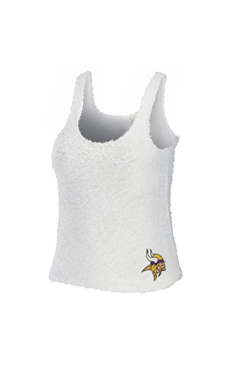 WEAR by Erin Andrews Women's WEAR by Erin Andrews Cream Minnesota Vikings Plus Size Cozy Scoop Neck Tank Top & Pants Set, Alternate, color, Cream