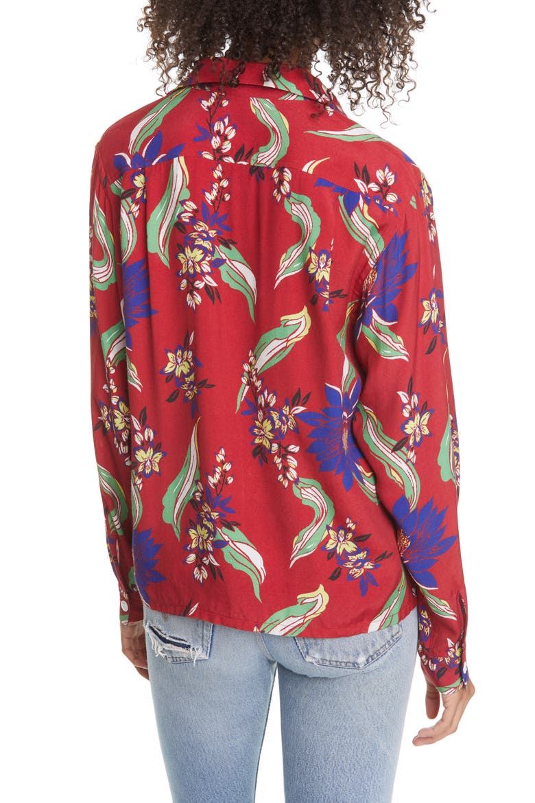 '40s Floral Print Shirt, Alternate, color, LOTUS PRINT