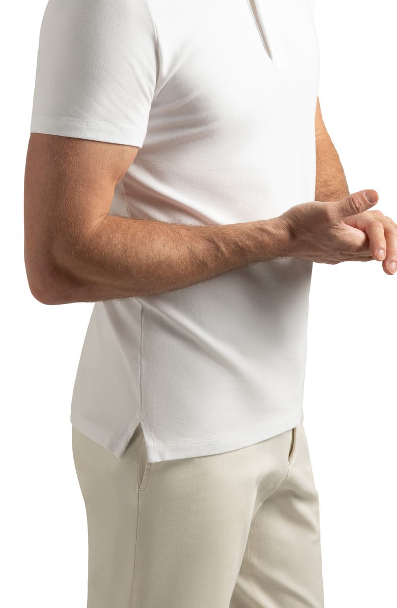 Hypernatural Biscayne Slim Fit Cotton Blend Piqué Golf Polo, Alternate, color, White