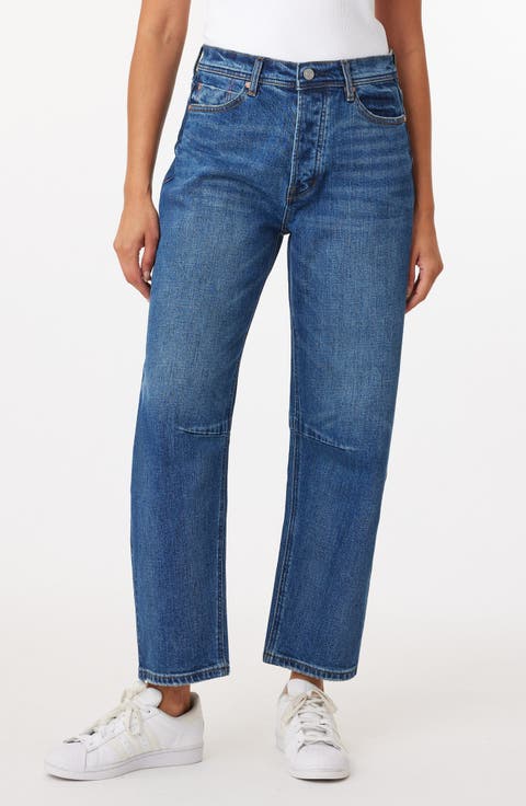 The Current High Waist Barrel Leg Jeans