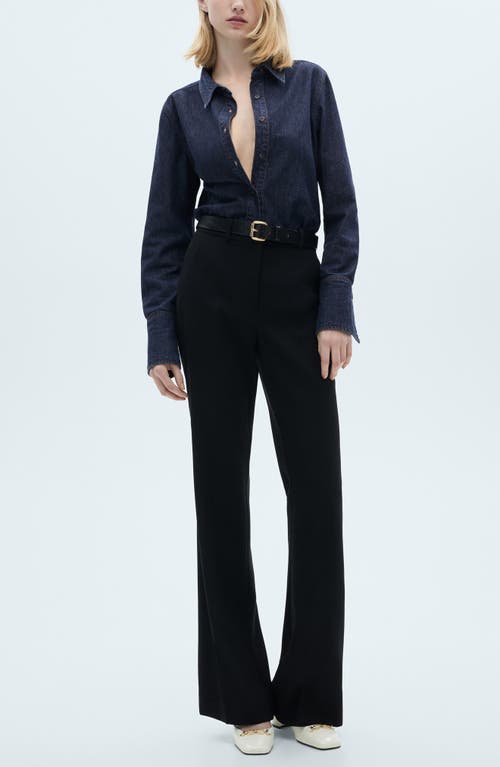 Mango Mara Denim Shirt In Dark Blue
