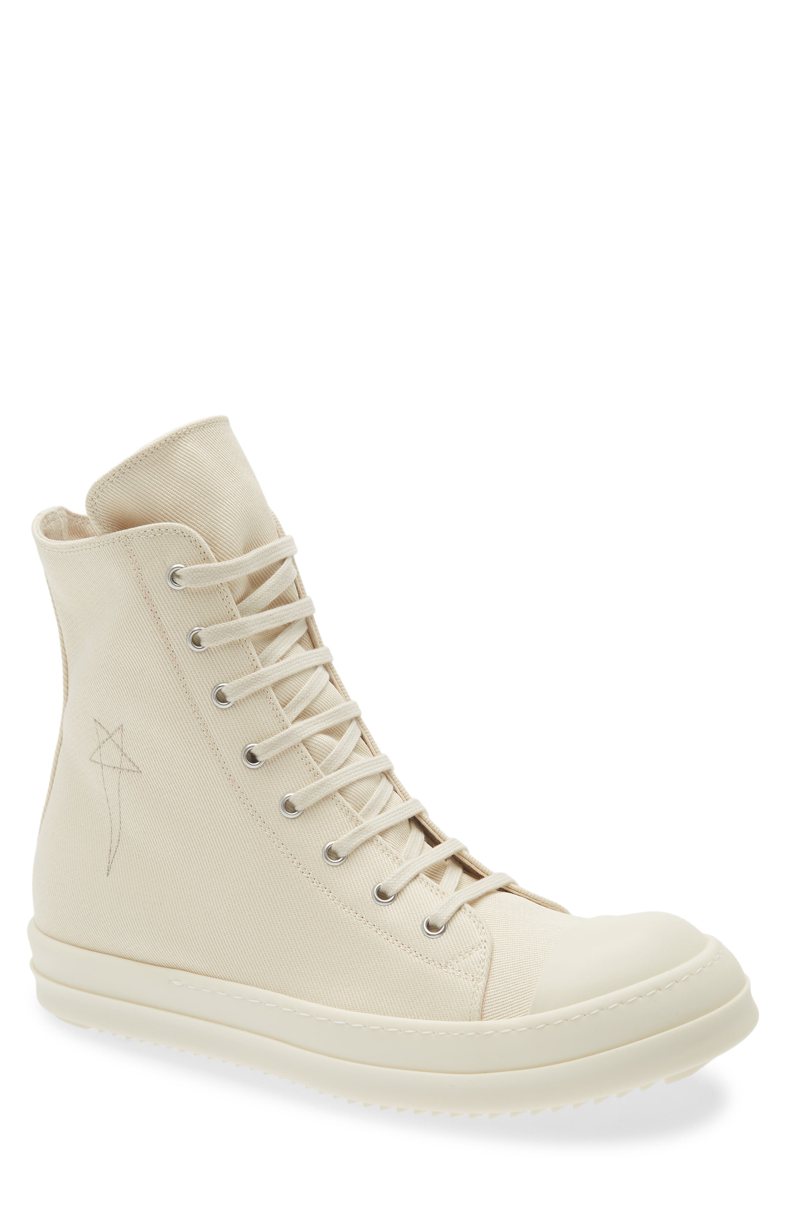 Rick Owens DRKSHDW High Top Sneaker, Main, color, Milk/ Pearl/ Milk/ Milk