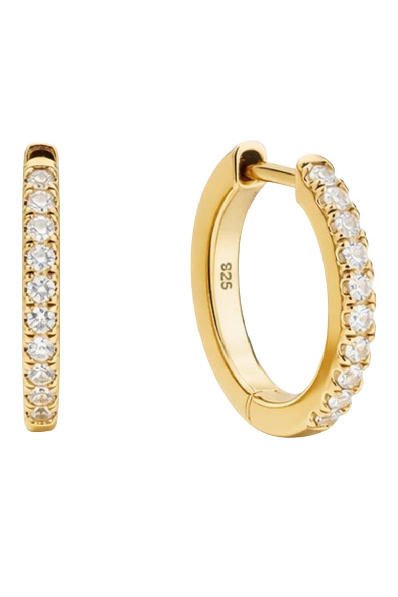 Classic Cubic Zirconia Mini Hoop Earrings, Main, color, GOLD