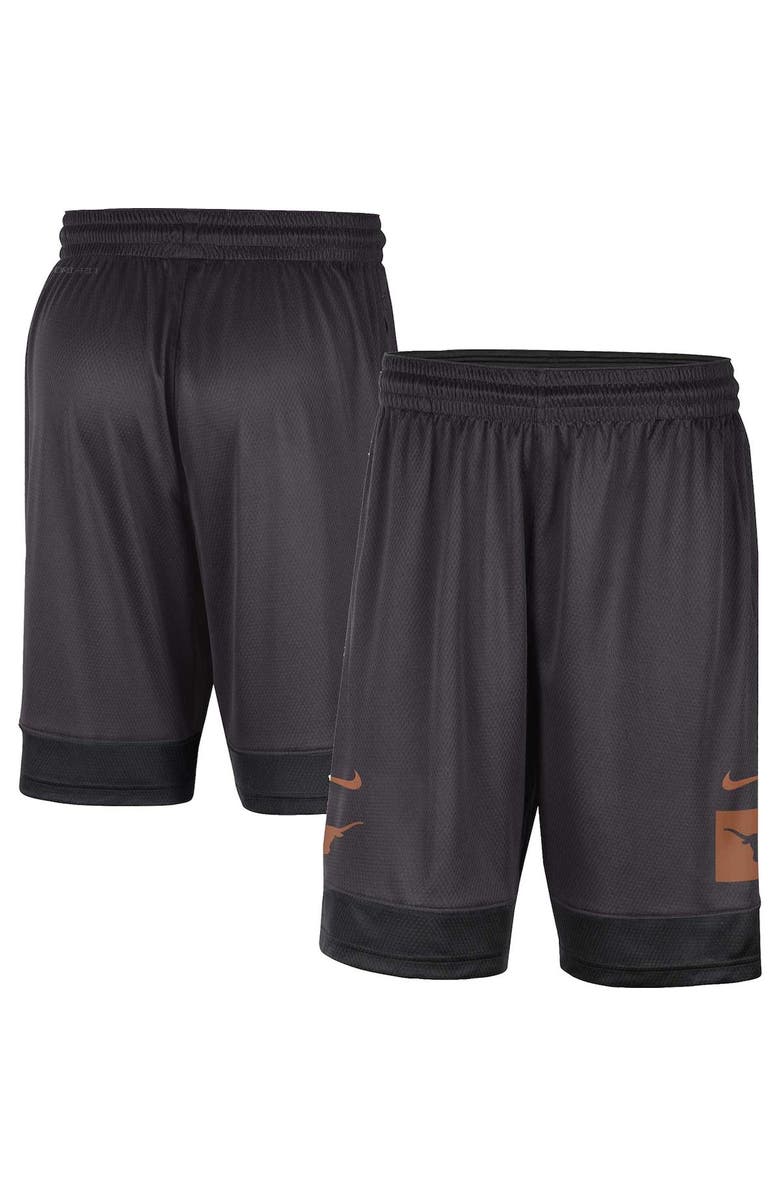 Nike Men's Nike Charcoal Texas Longhorns Performance Fast Break Shorts, Main, color, 