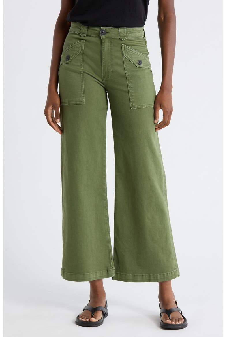 Meg High Waist Ankle Wide Leg Utility Pants, Main, color, DILL