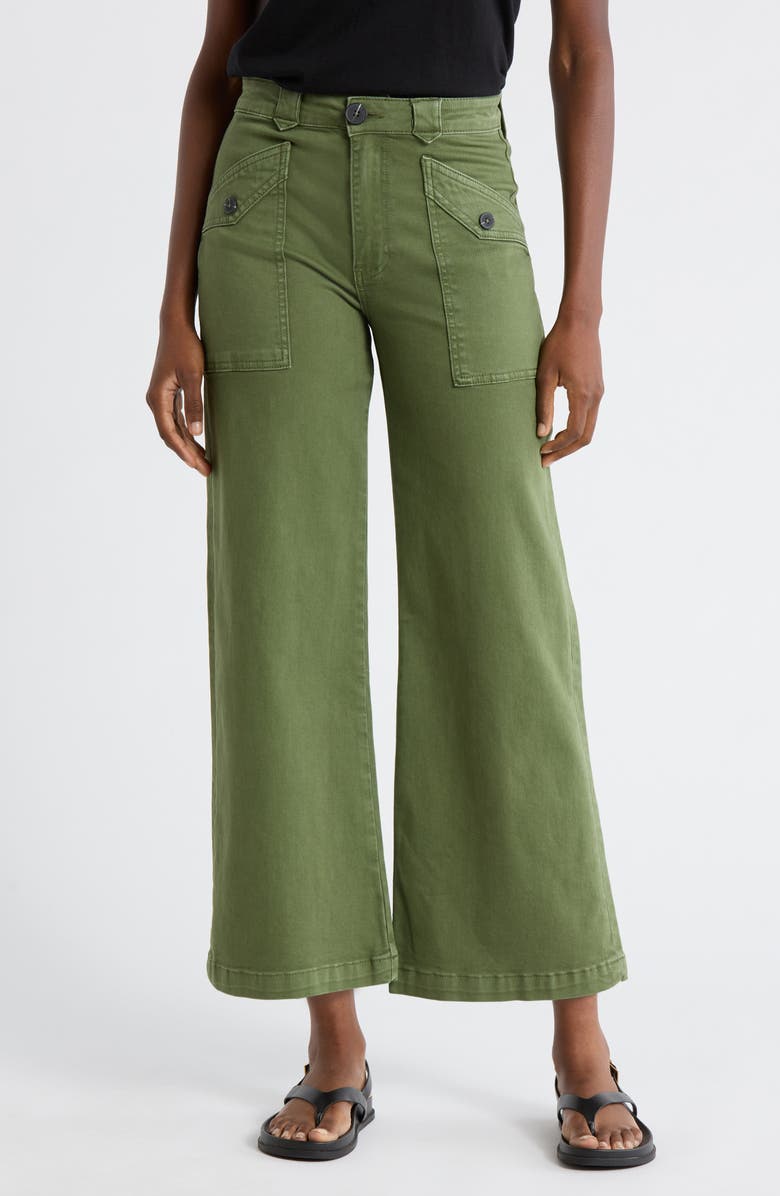 KUT from the Kloth Meg High Waist Ankle Wide Leg Utility Pants, Main, color, Dill