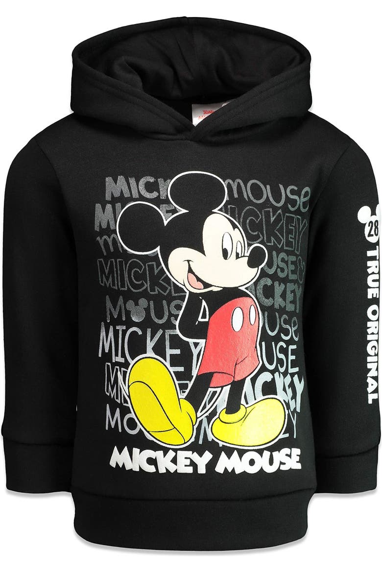 Mickey Mouse & Friends Fleece Hoodie, Main, color, Mickey Mouse Black