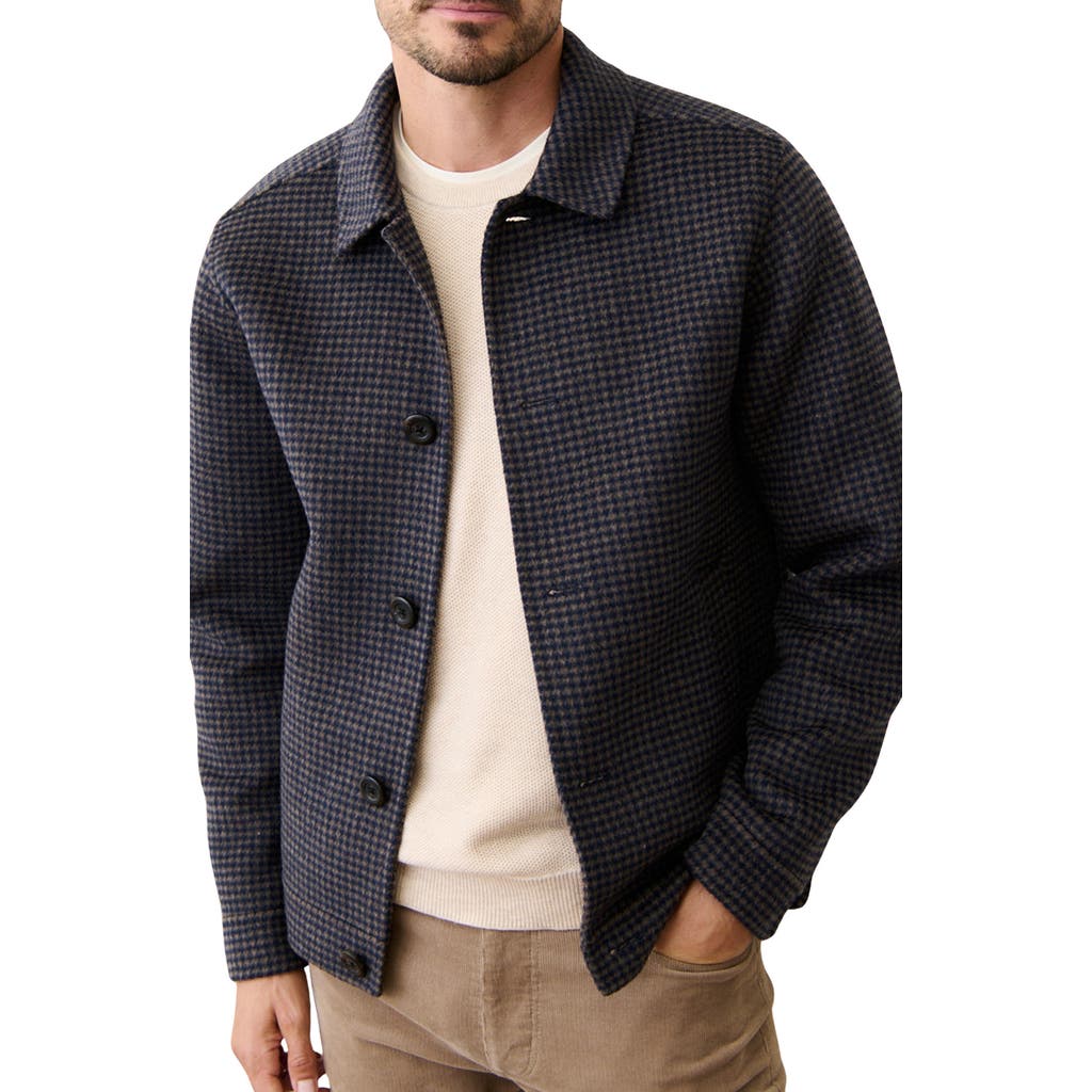 Marine Layer Luca Felted Houndstooth Jacket In Black