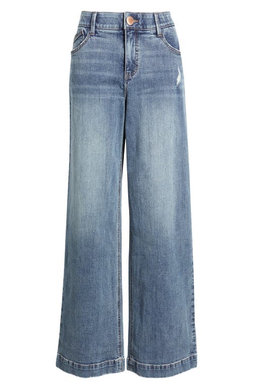 Wit & Wisdom Gracie Skyrise Double Side Seam High Waist Wide Leg Jeans In Blue