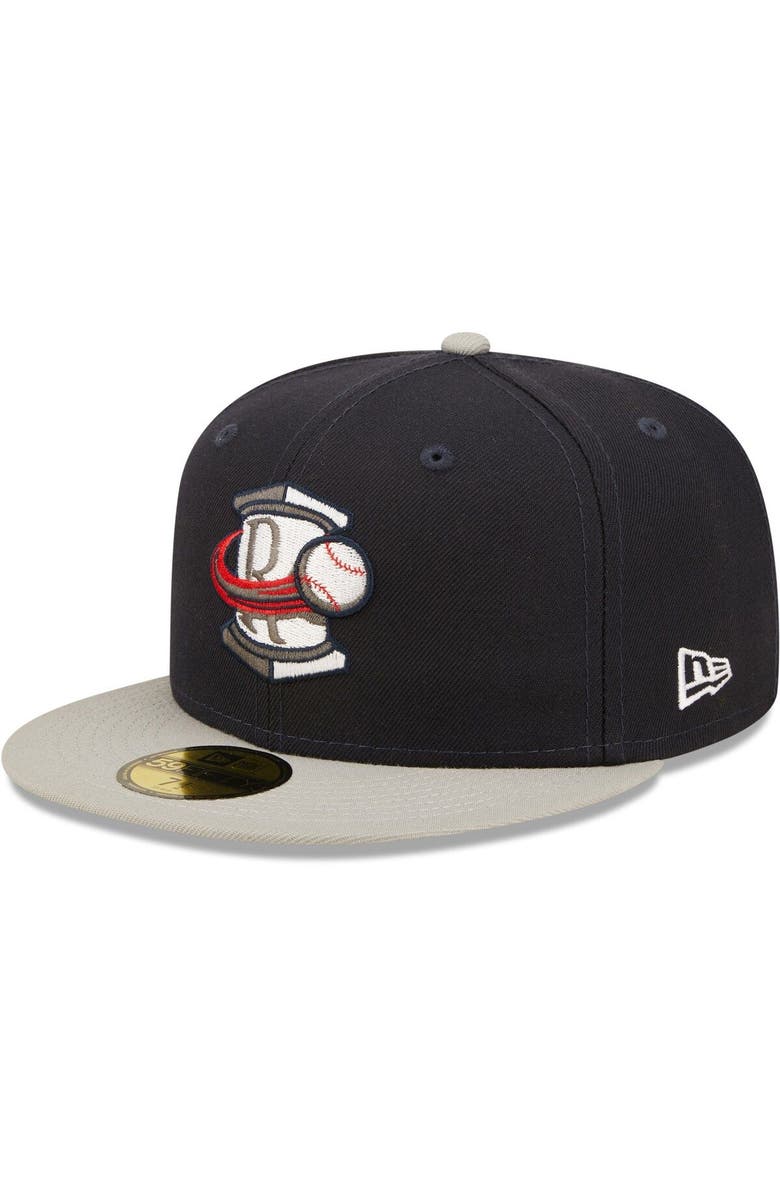 New Era Men's New Era Navy Rome Braves Authentic Collection Road 59FIFTY Fitted Hat, Main, color,