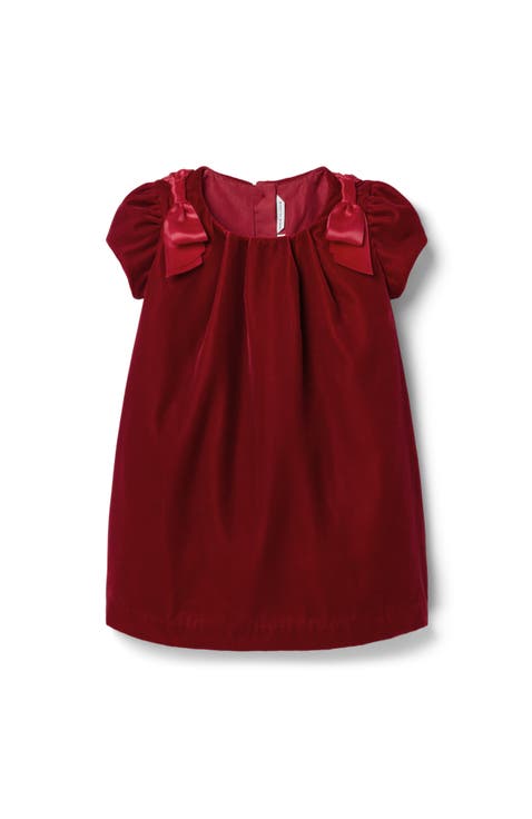 The Velvet Shoulder Bow Dress (Infant)