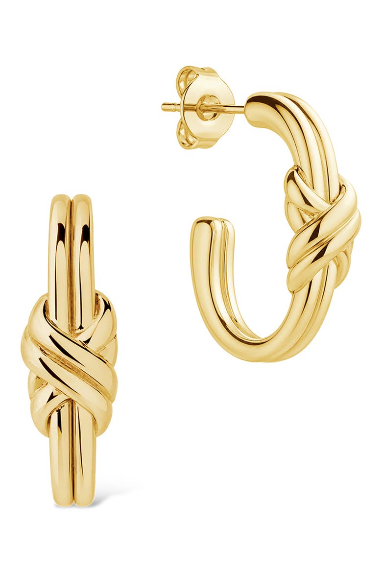 Bold Crossover Hoop Earrings, Main, color, GOLD