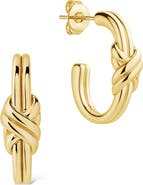 Sterling Forever Bold Crossover Hoop Earrings