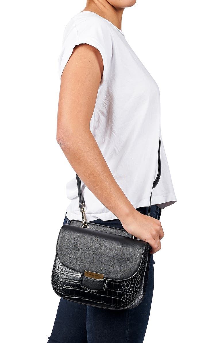 Urban Originals Darling Baby Croc Embossed Vegan Leather Crossbody Bag, Alternate, color,