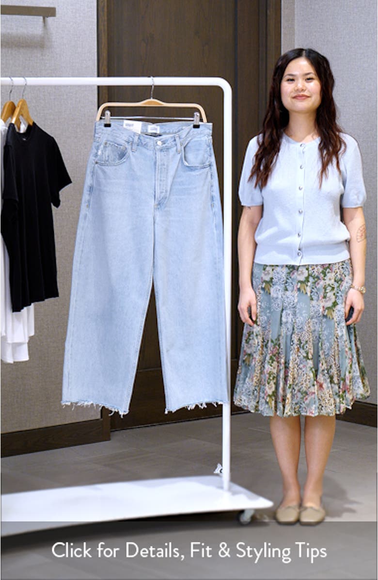 Ayla Raw Hem Crop Wide Leg Jeans, sales video thumbnail