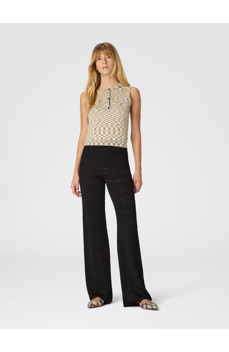 Missoni Straight Long Pants In Chevron Pattern, Alternate, color, Black