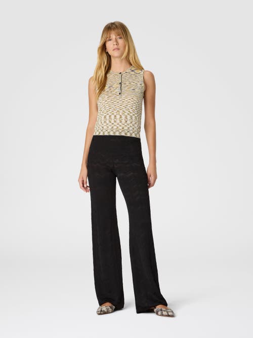 Missoni Straight Long Pants In Chevron Pattern In Black