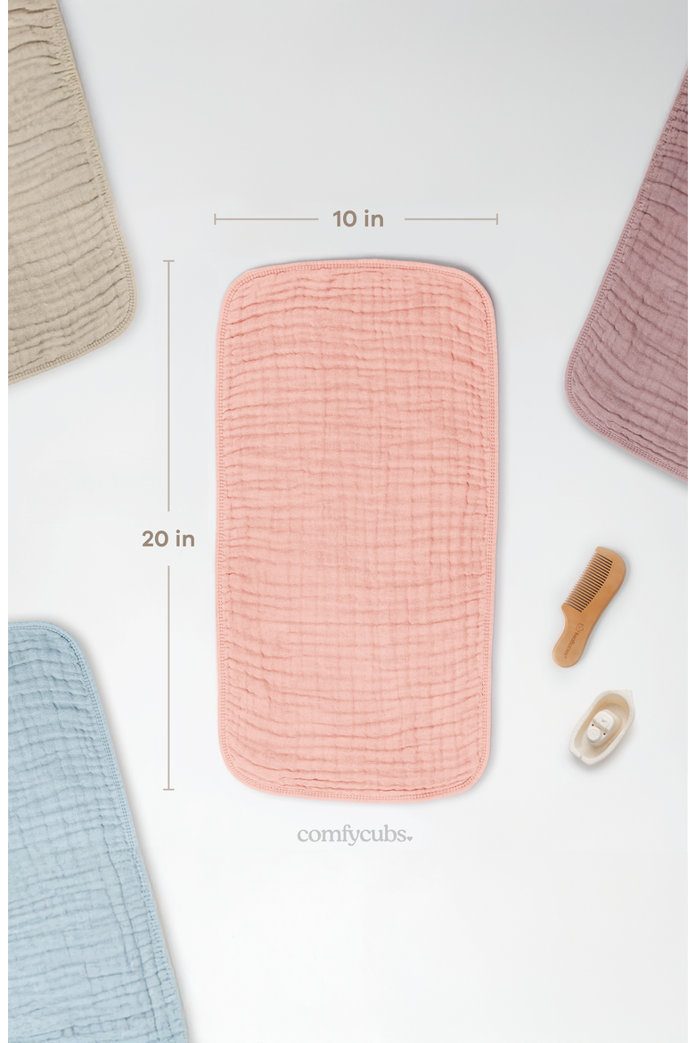 Muslin Burp Cloths - Pack of 6, Alternate, color, Bold Blush