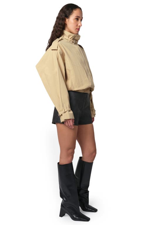 Apparis Thea Balloon Sleeve Rain Jacket In Sandstone