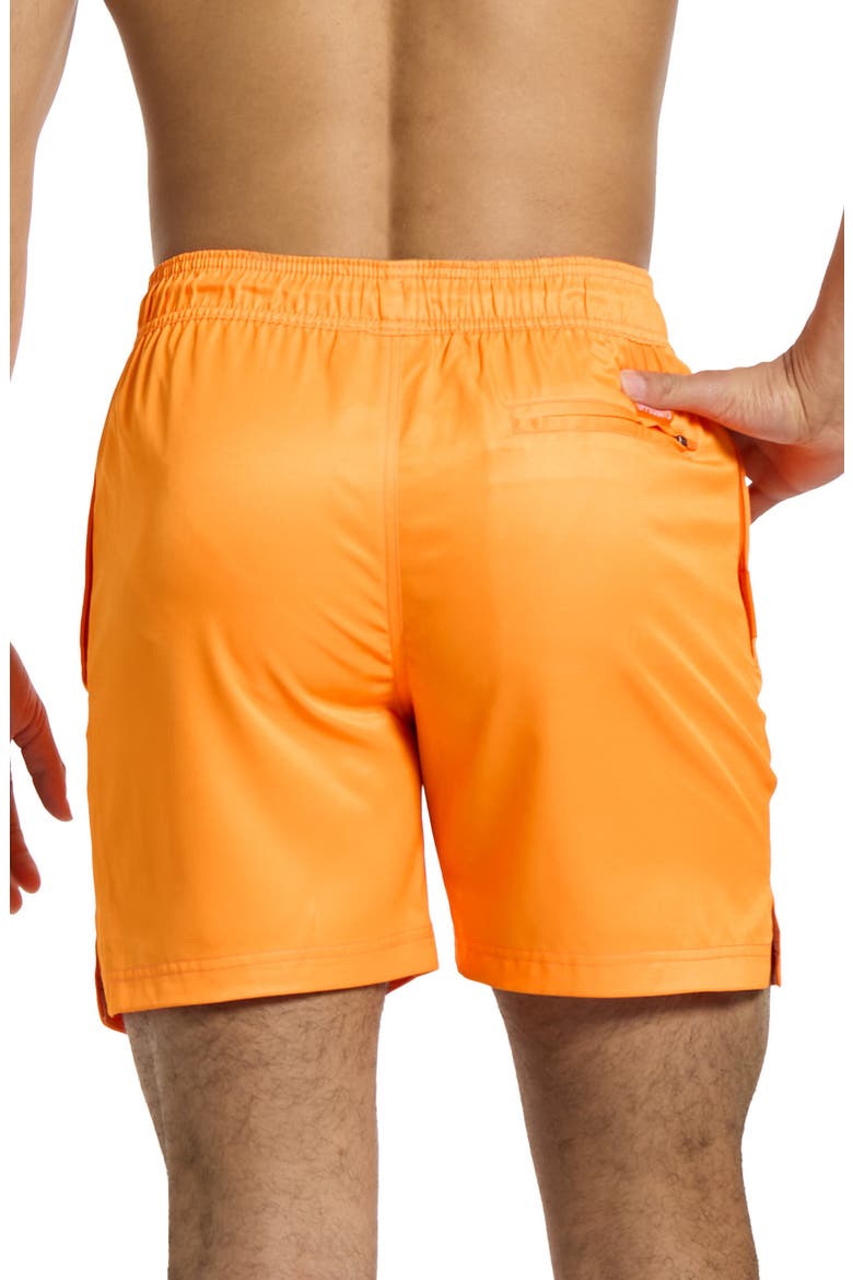 Neon Vivid Orange Swim Trunks, Alternate, color, ORANGE