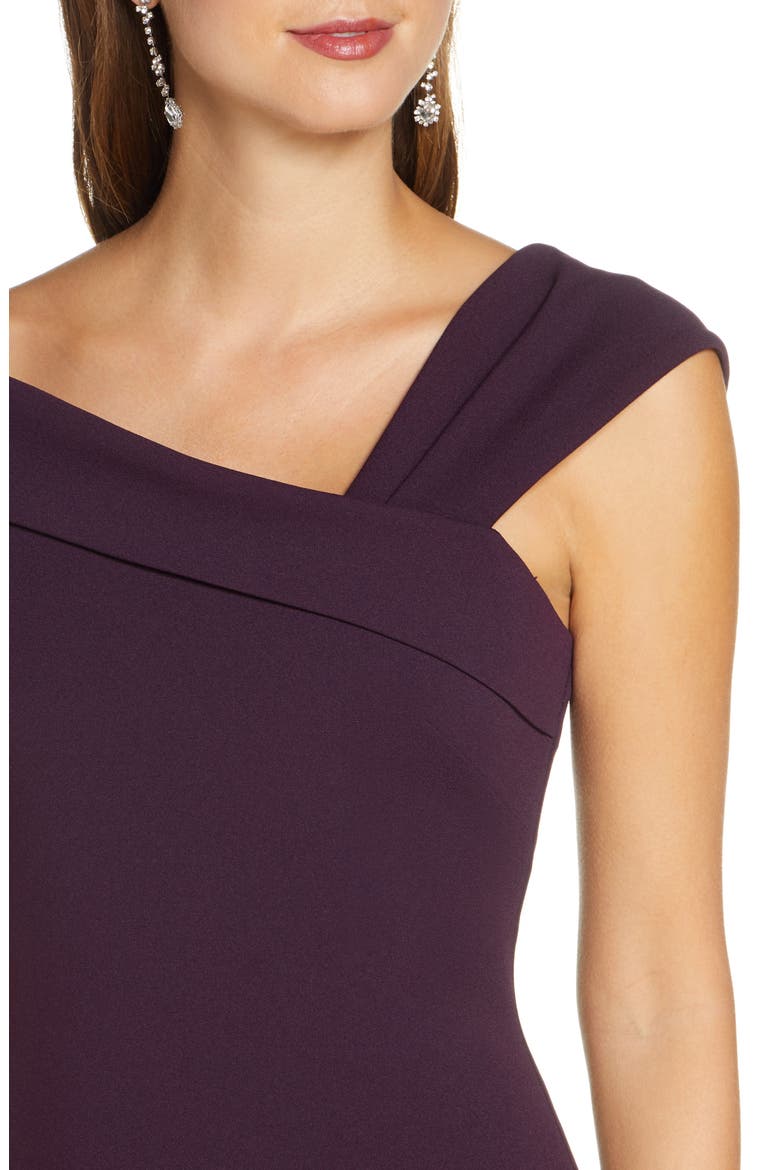 Asymmetrical Neck Sheath Dress, Alternate, color, MULBERRY