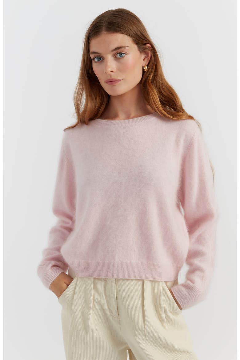 Brushed Cashmere Crewneck Sweater, Main, color, Peachy Pink