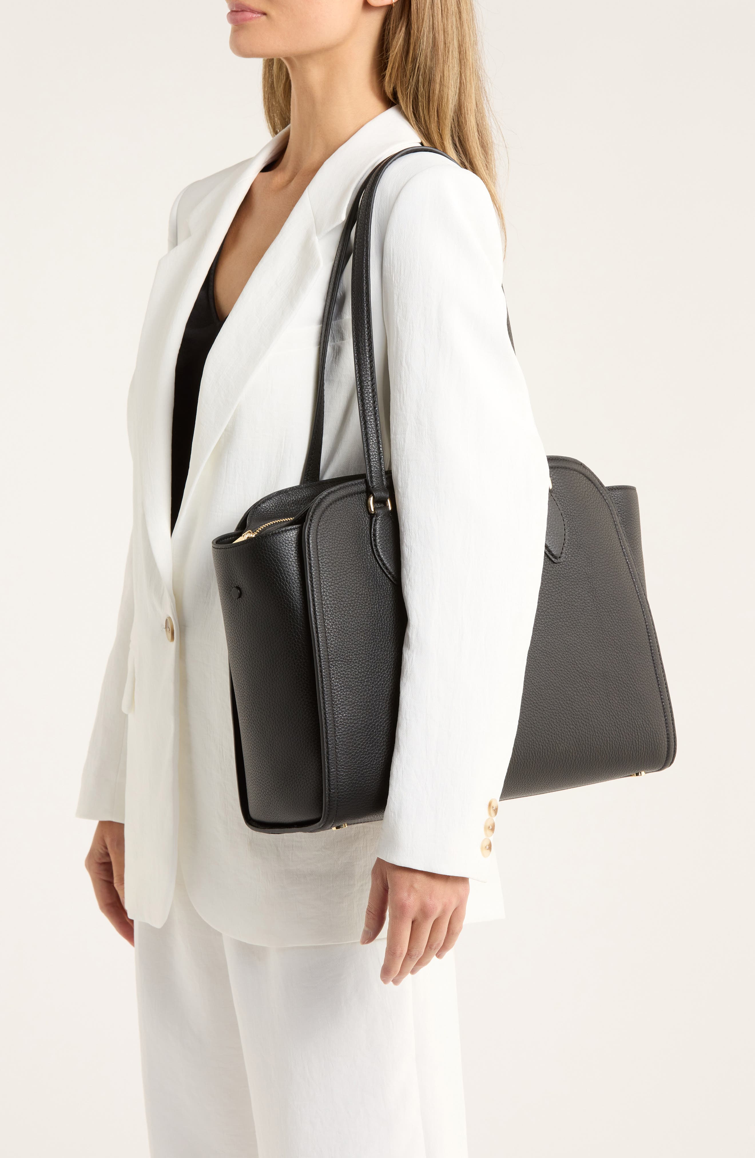 Kate Spade New York taylor pebbled leather tote, Alternate, color, Black