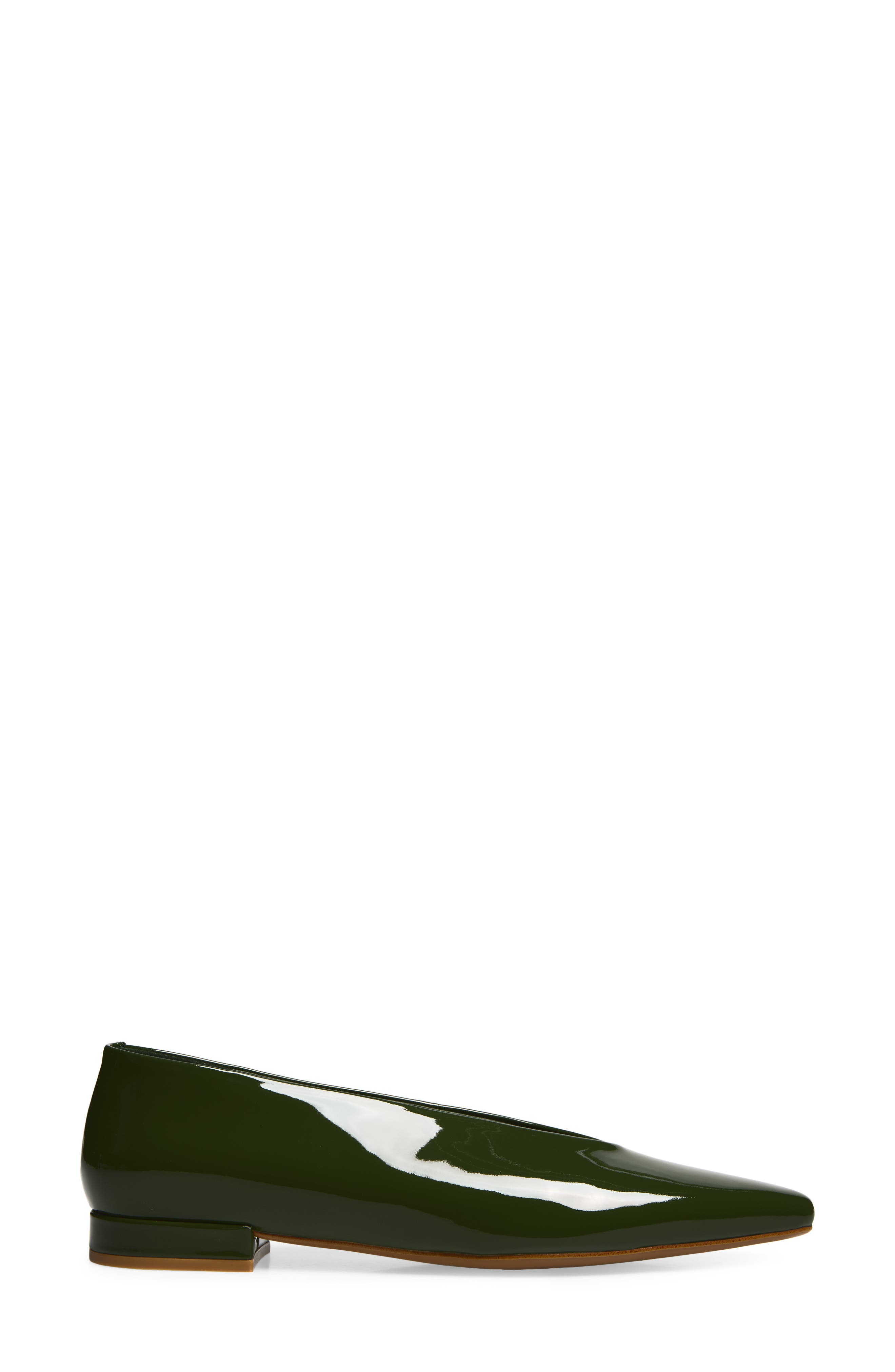 Jeffrey Campbell Hinted Pointed Toe Flat, Alternate, color, Olive Patent