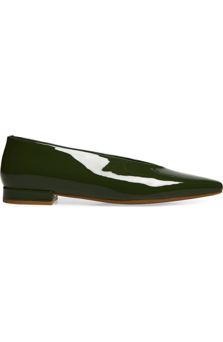 Jeffrey Campbell Hinted Pointed Toe Flat, Alternate, color, Olive Patent