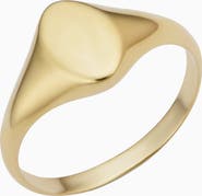 Oradina 14K Yellow Gold Florence Oval Signet Ring