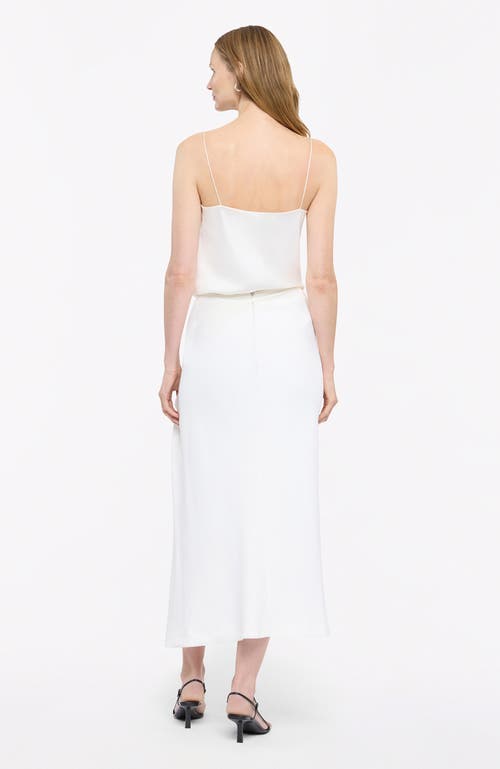Another Tomorrow Asymmetrcal Twist Crepe Skirt In Off White