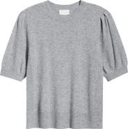 Caslon® Puff Sleeve Wool & Cashmere Sweater