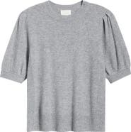 Caslon® Puff Sleeve Wool & Cashmere Sweater