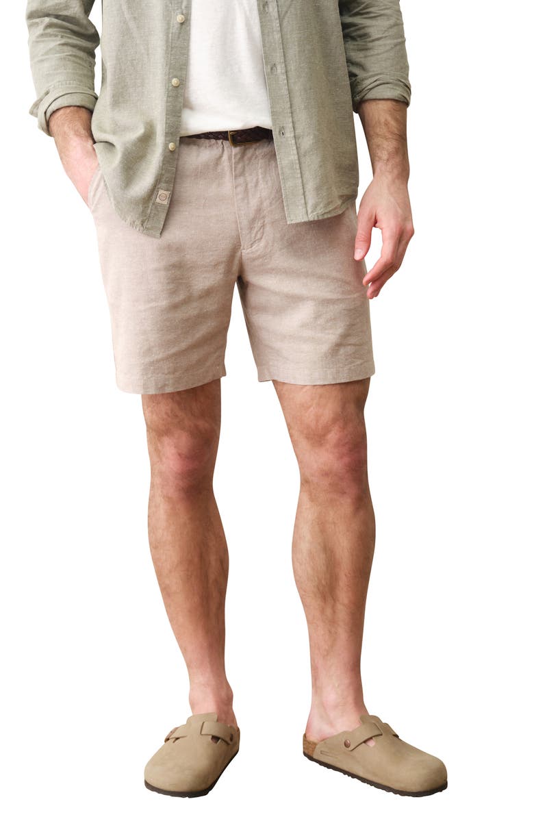 Marine Layer Saturday Hemp Chino Shorts, Main, color, Taupe