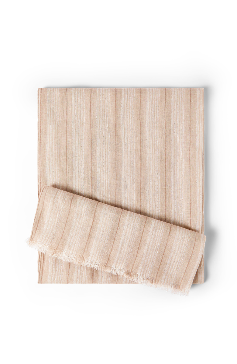 Brunello Cucinelli Sparkling linen scarf, Main, color, Beige