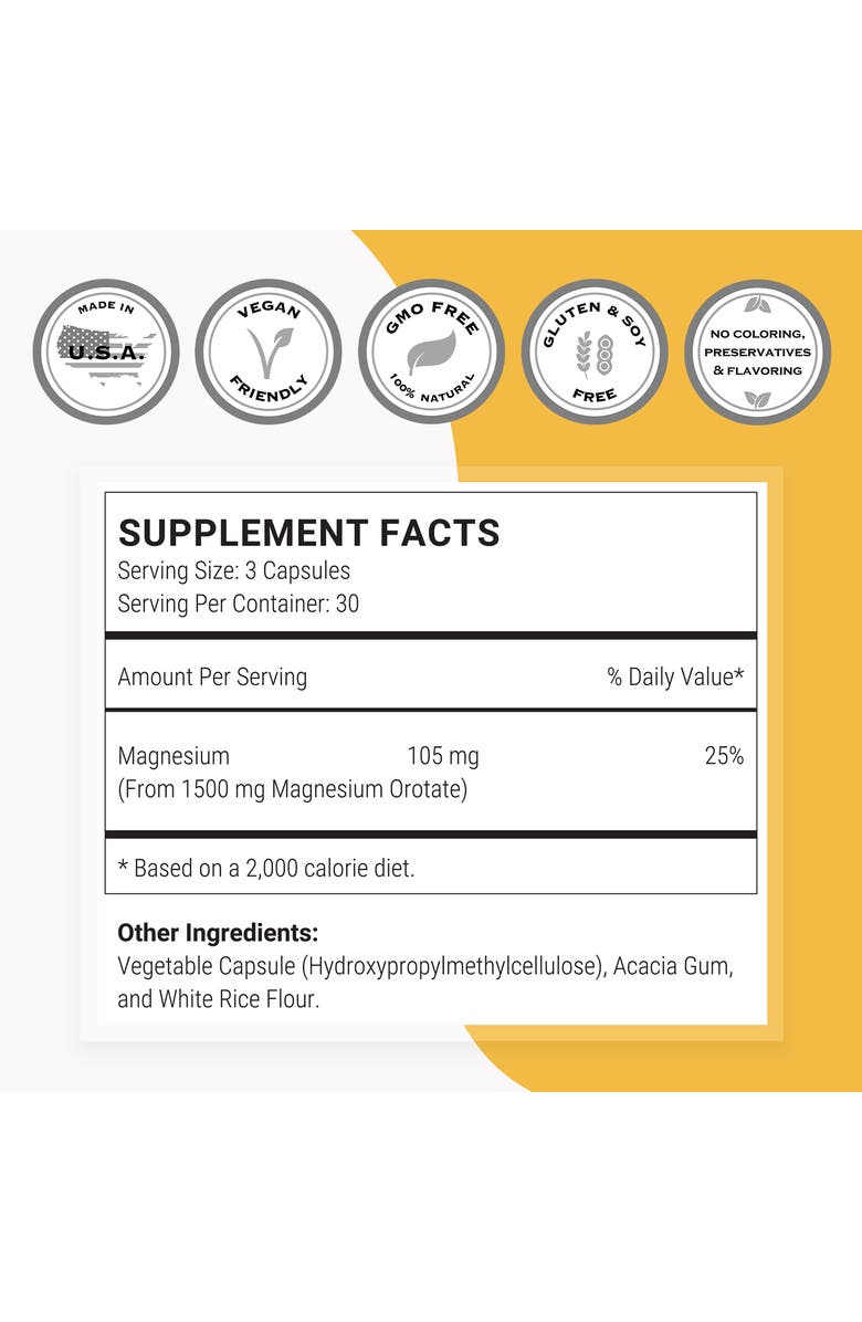 SuperSmart Magnesium Orotate 1500mg, Alternate, color, NO COLOR