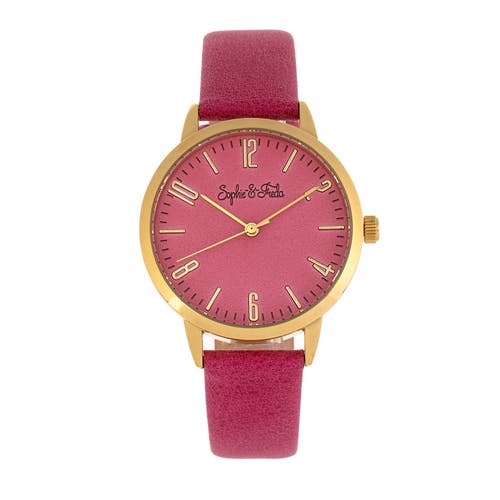 Sophie and Freda Vancouver Leather-Band Watch in Pink at Nordstrom