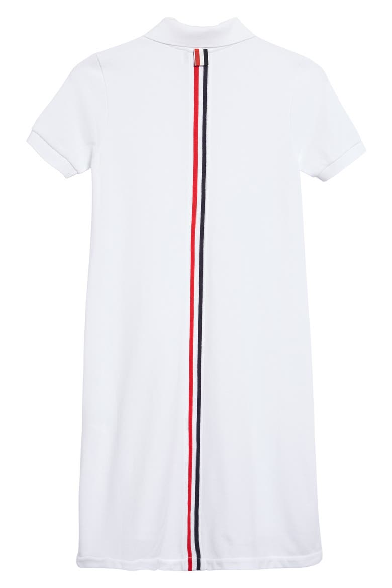 Stripe Piqué Polo Dress, Alternate, color, WHITE