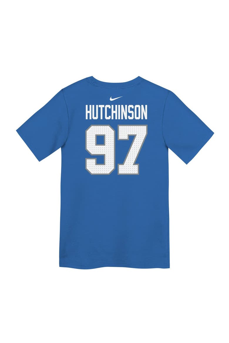 Preschool Nike Aidan Hutchinson Blue Detroit Lions Player Name & Number T-Shirt, Alternate, color, Blue