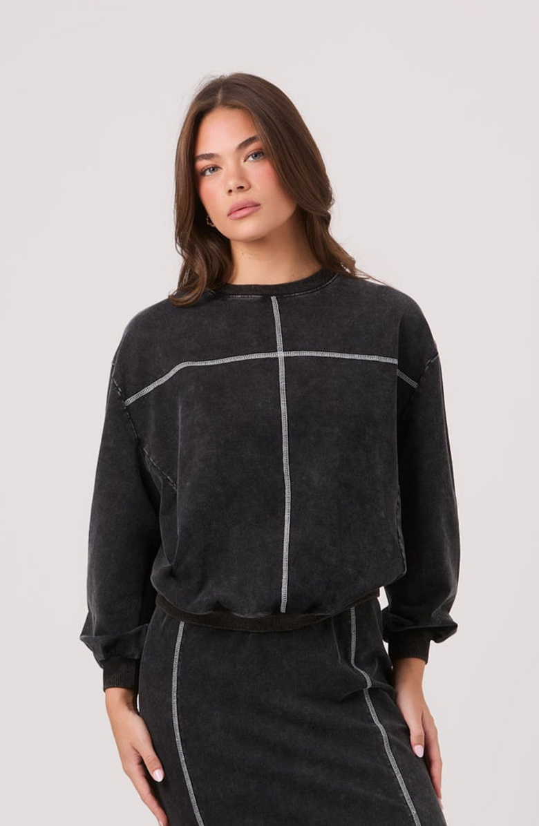 By Tess Collection Ari Sweatshirt, Alternate, color, Black