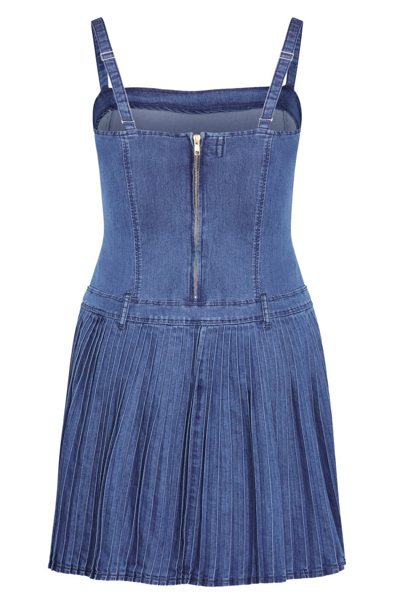 City Chic Skye Fit & Flare Denim Minidress, Alternate, color,