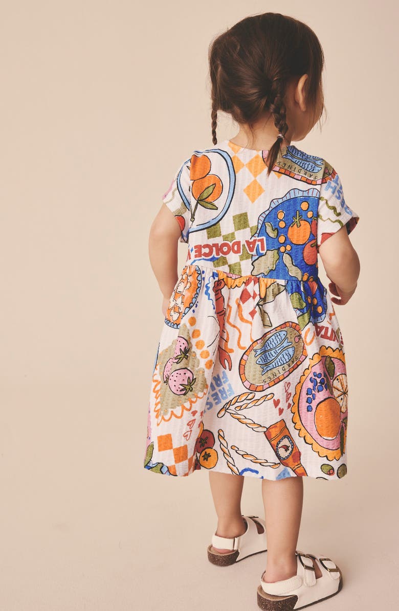 NEXT Kids' Amalfi Print Cotton Jersey Dress, Alternate, color, Multi