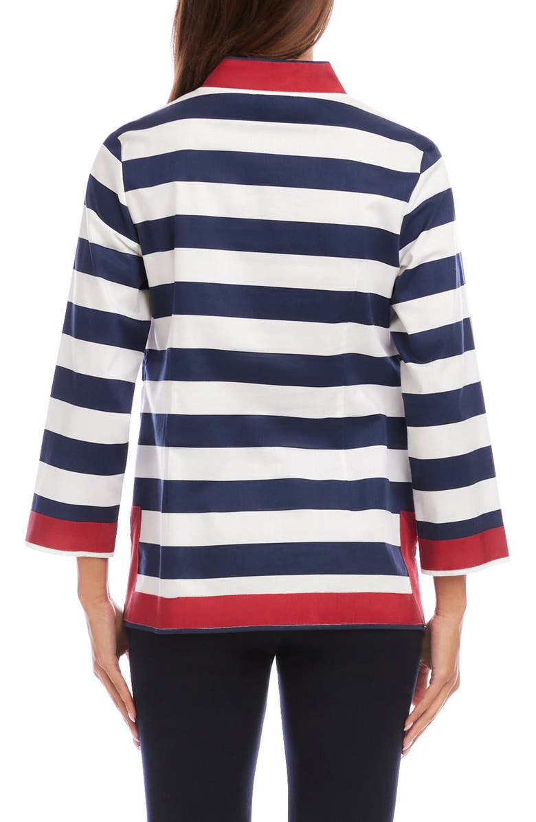 Karen Kane St. Tropez Stripe Tunic, Alternate, color, Navy