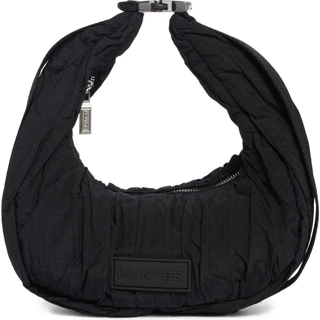 Hunter Lune Ruched Shoulder Bag In Black