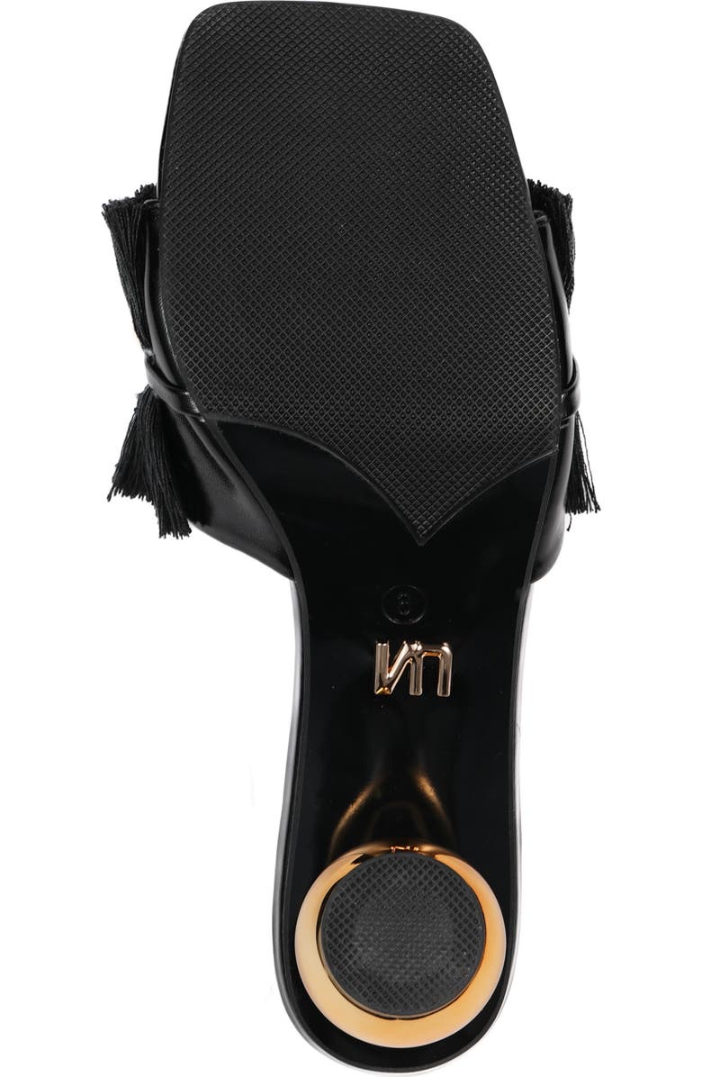 NINETY UNION Miami Fringed Orb Heel Slide Sandal, Alternate, color, Black