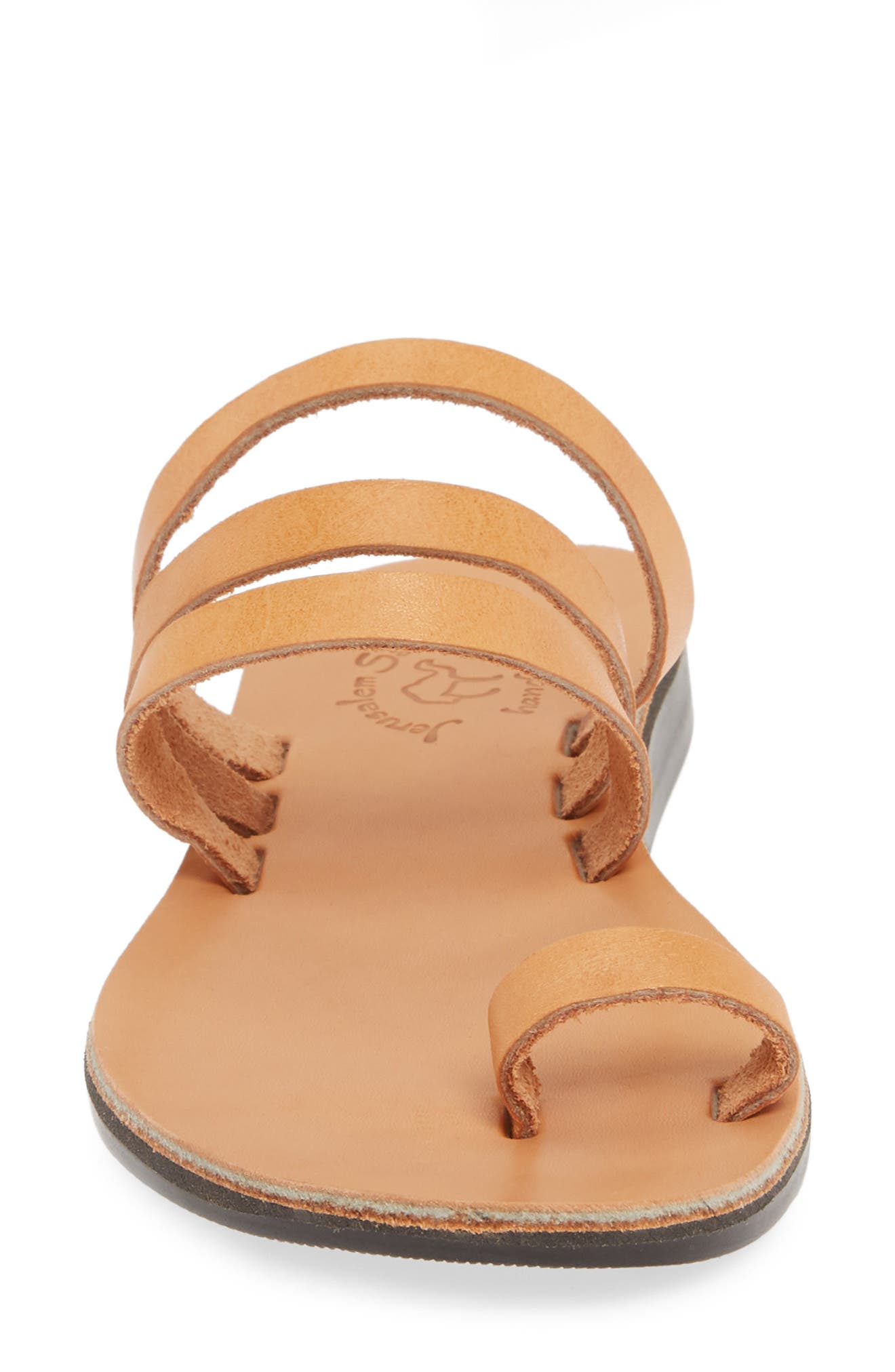 Angela Slide Sandal, Alternate, color, TAN LEATHER